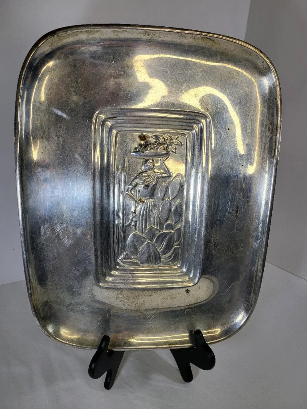 Vintage International Silver Co Tropical Tray 8166‎ - by Carl Conrad Braun 1940s